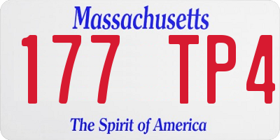 MA license plate 177TP4