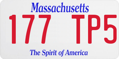 MA license plate 177TP5