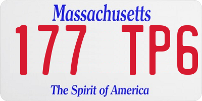 MA license plate 177TP6
