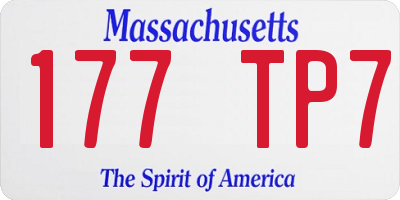 MA license plate 177TP7