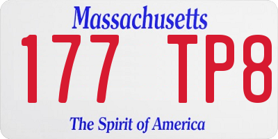 MA license plate 177TP8