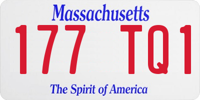 MA license plate 177TQ1