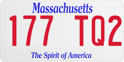 MA license plate 177TQ2