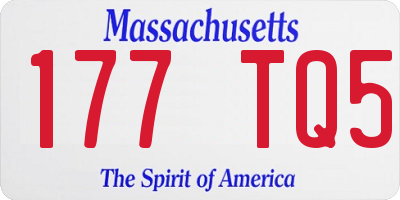 MA license plate 177TQ5