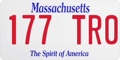 MA license plate 177TR0