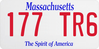 MA license plate 177TR6