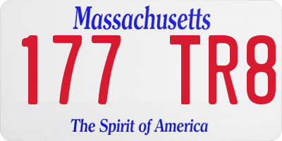MA license plate 177TR8