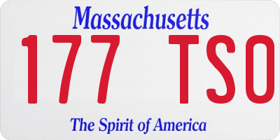 MA license plate 177TS0