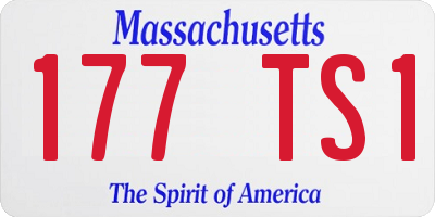 MA license plate 177TS1