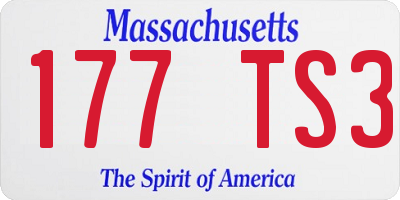 MA license plate 177TS3