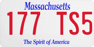 MA license plate 177TS5