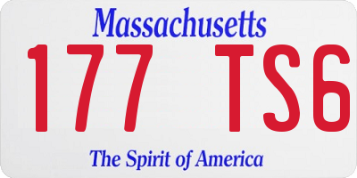 MA license plate 177TS6