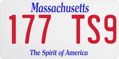 MA license plate 177TS9