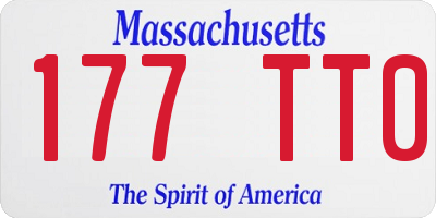 MA license plate 177TT0