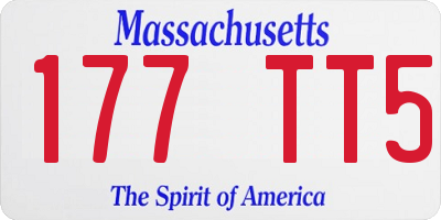 MA license plate 177TT5