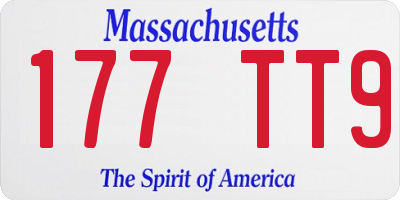 MA license plate 177TT9