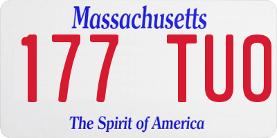 MA license plate 177TU0