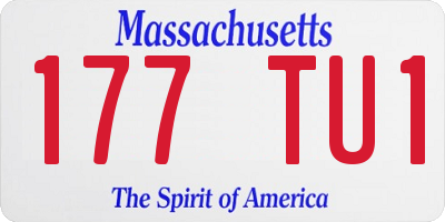 MA license plate 177TU1