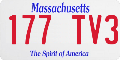 MA license plate 177TV3
