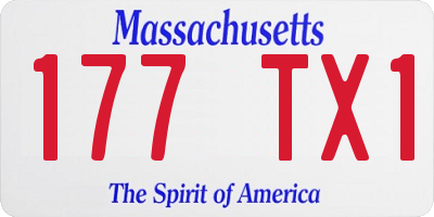 MA license plate 177TX1