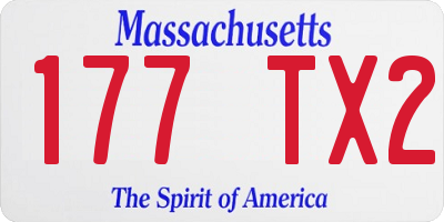 MA license plate 177TX2