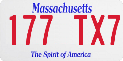 MA license plate 177TX7