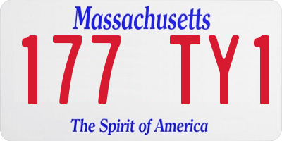 MA license plate 177TY1