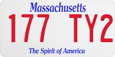 MA license plate 177TY2