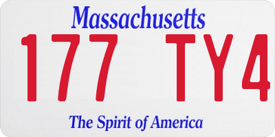 MA license plate 177TY4