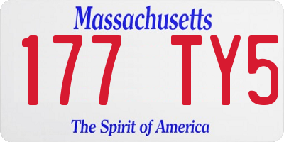 MA license plate 177TY5