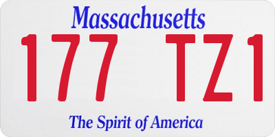 MA license plate 177TZ1