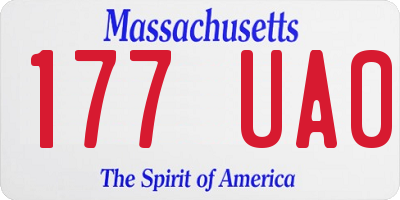 MA license plate 177UA0