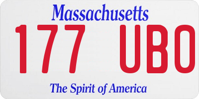 MA license plate 177UB0