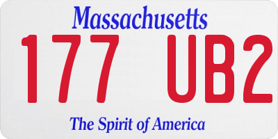 MA license plate 177UB2