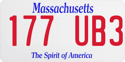 MA license plate 177UB3
