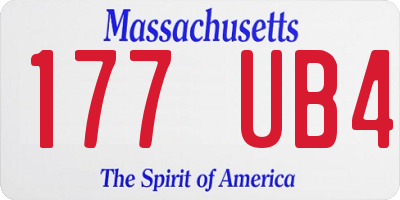 MA license plate 177UB4