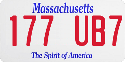MA license plate 177UB7