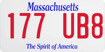 MA license plate 177UB8