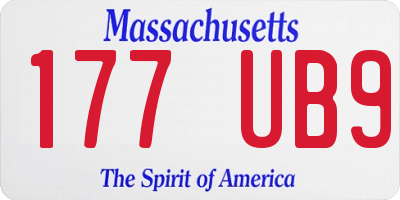 MA license plate 177UB9