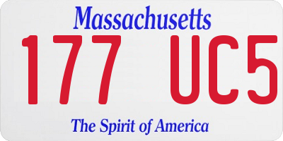 MA license plate 177UC5