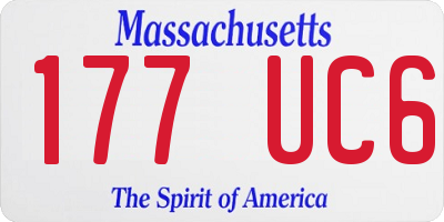 MA license plate 177UC6