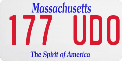 MA license plate 177UD0
