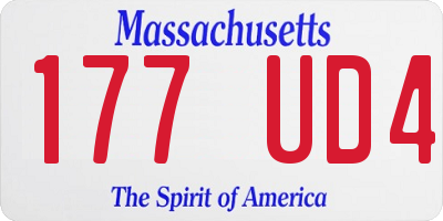 MA license plate 177UD4