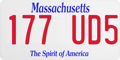 MA license plate 177UD5