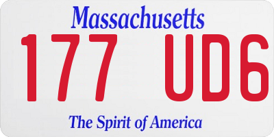 MA license plate 177UD6