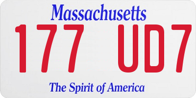 MA license plate 177UD7