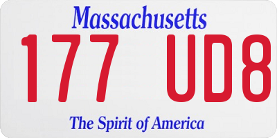 MA license plate 177UD8