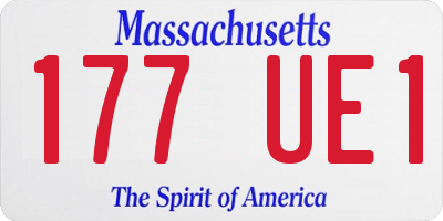 MA license plate 177UE1