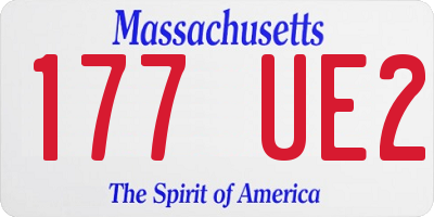 MA license plate 177UE2
