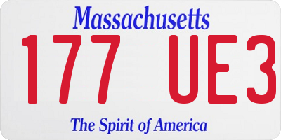 MA license plate 177UE3